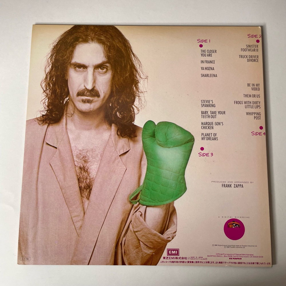 Винтажная виниловая пластинка LP Frank Zappa Them Or Us (Japan 1984) (No Obi) (Promo)