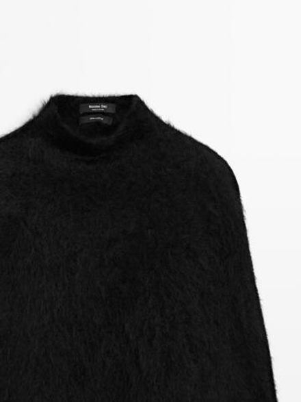 Massimo Dutti Накидка из 100% кашемира с начесом, черный