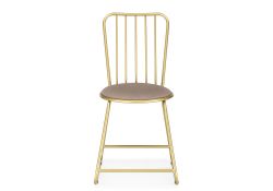 Стул на металлокаркасе Лирион бежевый велюр / золото