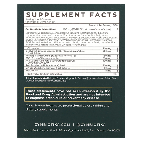 Cymbiotika, Пробиотик, 50 млрд КОЕ, 90 капсул