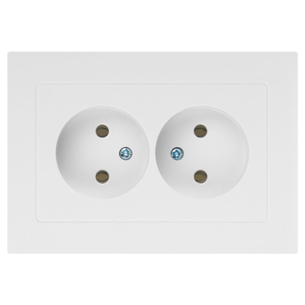 Розетка Intro Accent 6-204-01 двойная 2х2P 16А-250В IP20 СУ AL/CU белый