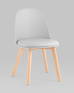 Стул Fog с подушкой светло-серый деревянные ножки