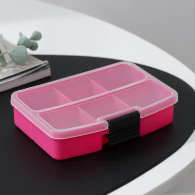 Органайзер для хранения мелочей с 6 ячейками (13,5х10х3 см) (Цвет: разноцветный)