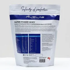 Протеин RusLabNutrition Super Power Whey Клубника со сливками, спортивное питание, 800 г