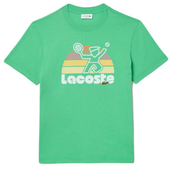 Мужская теннисная футболка Lacoste Washed Effect Tennis Print T-Shirt - green