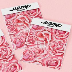 Ткань поплин розы с розами