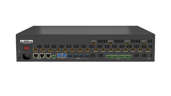 Wyrestorm MX-0812-SCL - бесподрывный матричный коммутатор 4К60 HDMI 8x12 поддержка режимов мультивью и видеостены, аудио деэмбеддер и Dante