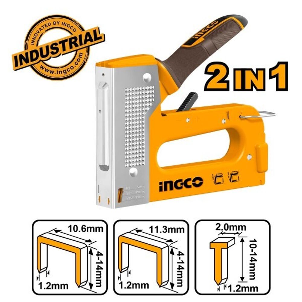 Степлер механический INGCO HSG1408 INDUSTRIAL 2 в 1