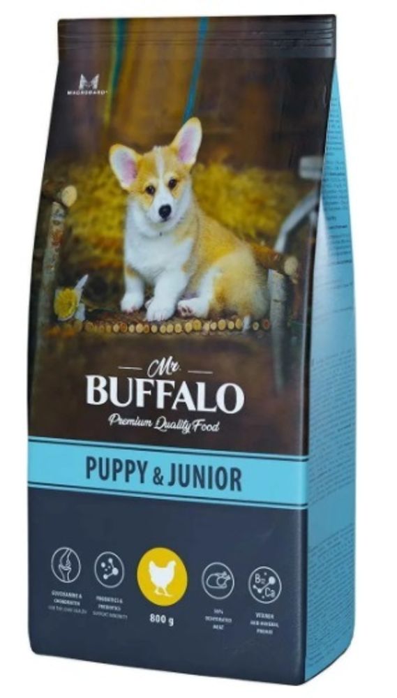 Mr.Buffalo корм сухой для щенков Puppy&amp;Junior курица 800г