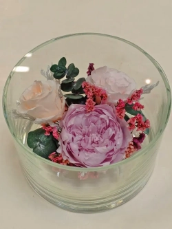 натуральные цветы в стекле, вакуум