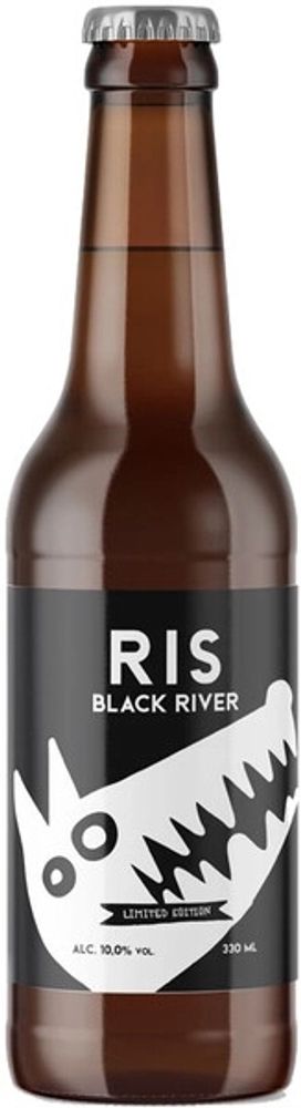 Пиво Волковская Пивоварня Черная река РИС / Volkovskaya Pivovarnya Black River RIS 0.33 - стекло