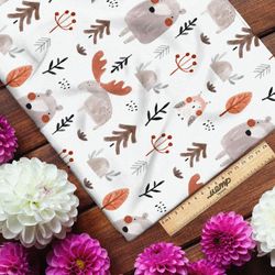 Ткань поплин абстрактные рисунки животных детские