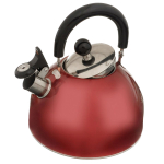 Чайник нерж, 2.5 л, свист, зеркал, ручк пластик, Daniks, индукц, красн, MSY-021R