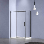 Душевой уголок Como-N VSR-4CN9015CLB, 1500*900, черный, стекло прозрачное