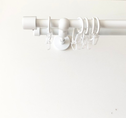 Карниз кованый "Цилиндр Ост" d16/16 мм двухрядный, цвет белый