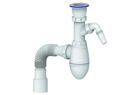 Сифон для мойки, 1" 1/2, 40х40/50, полипроп, Unicorn, А320VР