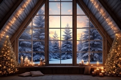 ОКНО зима №6 фон неопреновый