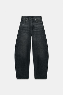 ZARA ДЖИНСЫ BALLOON-FIT С ВЫСОКОЙ ПОСАДКОЙ — ZW COLLECTION, ЧЕРНЫЙ
