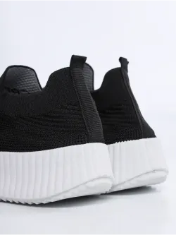 Слипоны на высокой подошве мокасины летние текстильные