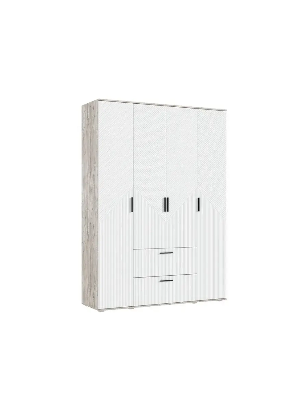 Шкаф для одежды 4 створки Браш Вайт160х51х223