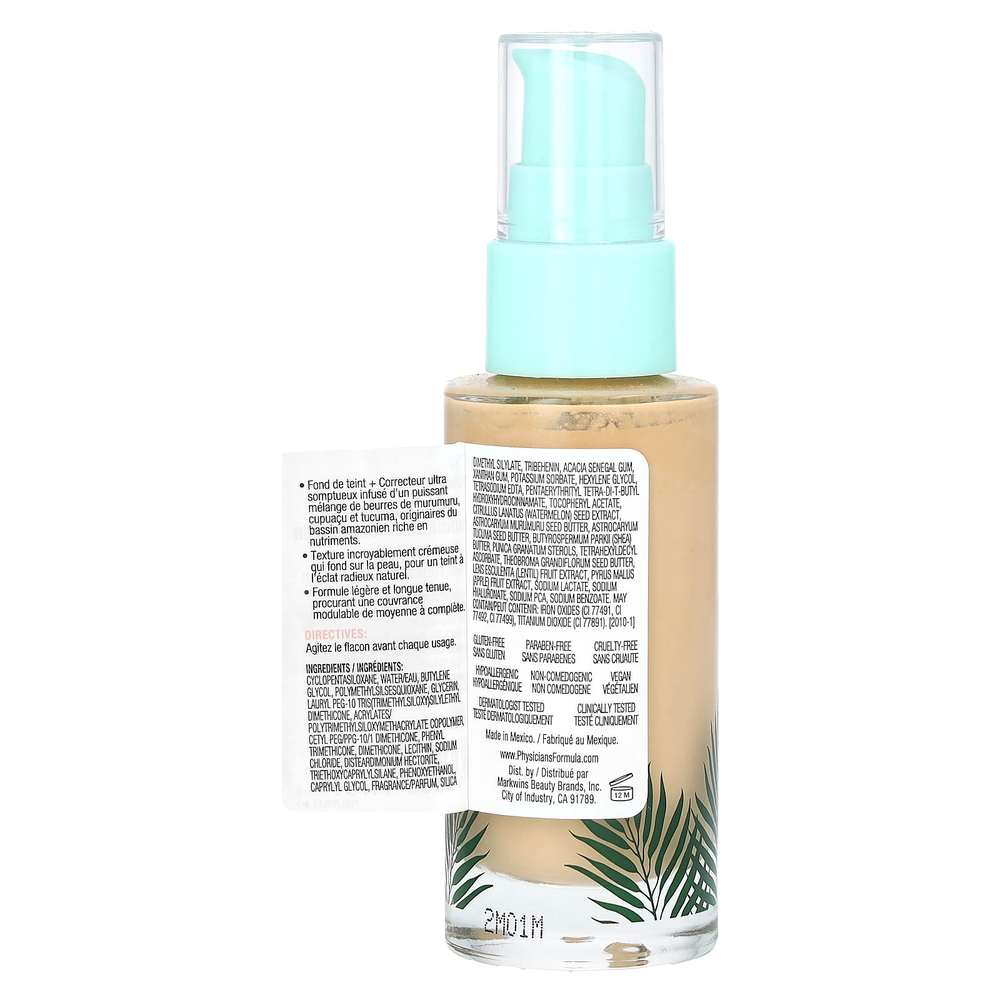 Physicians Formula, Butter Believe It!, тональный крем и консилер, 1711759 Medium, 30 мл (1 жидк. унция)