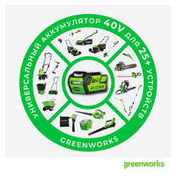 Снегоуборщик-снеголопата GREENWORKS GD40SS 40В,б/щ,30 см,1хАКБ 4 А.ч и ЗУ (2600807///)