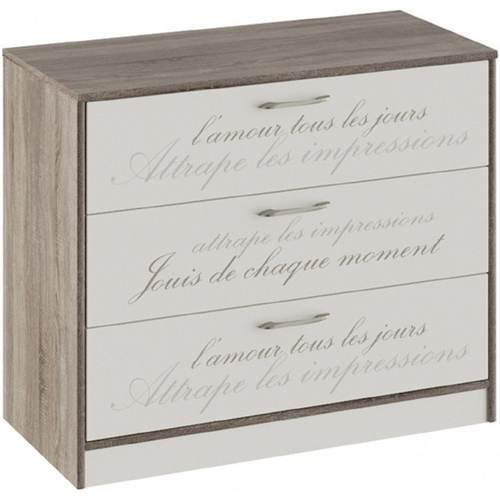 Брауни ТД-313.04.01 Комод (Фон бежевый с рисунком/Дуб Сонома трюфель)ТриЯ