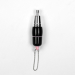 Черный вибратор-брелок с 3 сменными насадками (Цвет: черный)