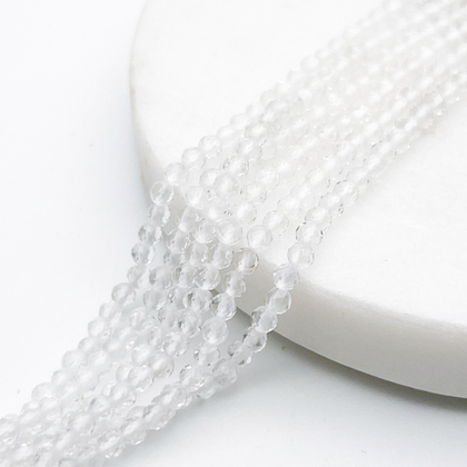 Горный хрусталь граненый бусины, размер около 3-3,2 мм, цена за нить 38 см