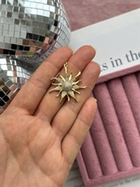 Подвеска "Солнце" 33мм, со стразами