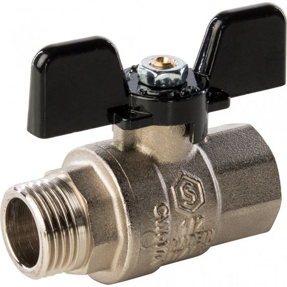 Кран шаровый STOUT Н-В 1/2&quot; бабочка полнопроходной new 39411