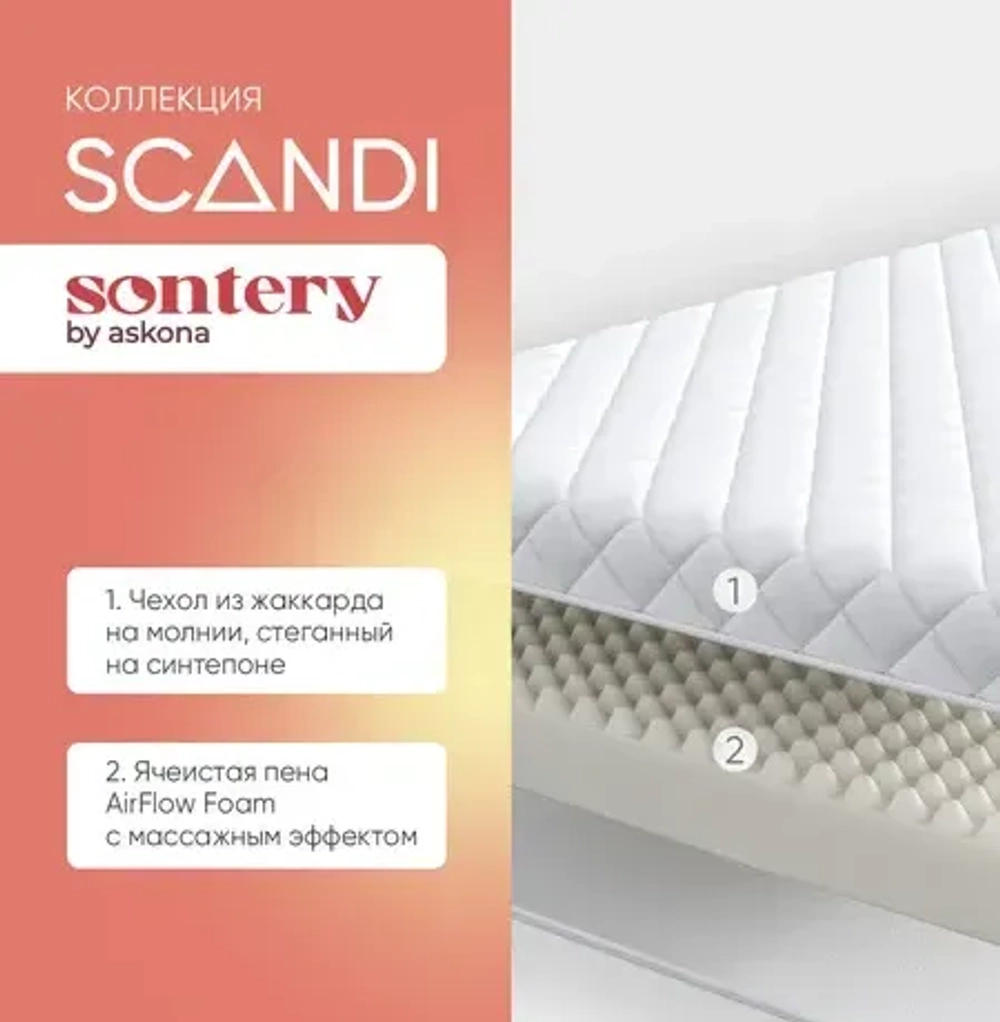 Матрас Sontery by Askona Scandi Lindome 90x200х9, средний