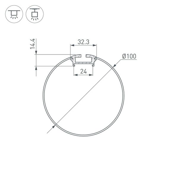 Профиль Arlight ARH-Round-D100-2000 Anod 036334