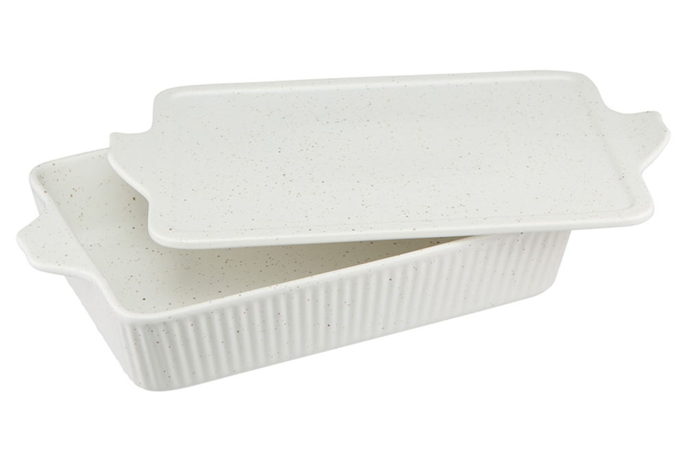 Форма для запекания с крышкой 33х23см Maxwell & Williams Speckle молочная в крапинку