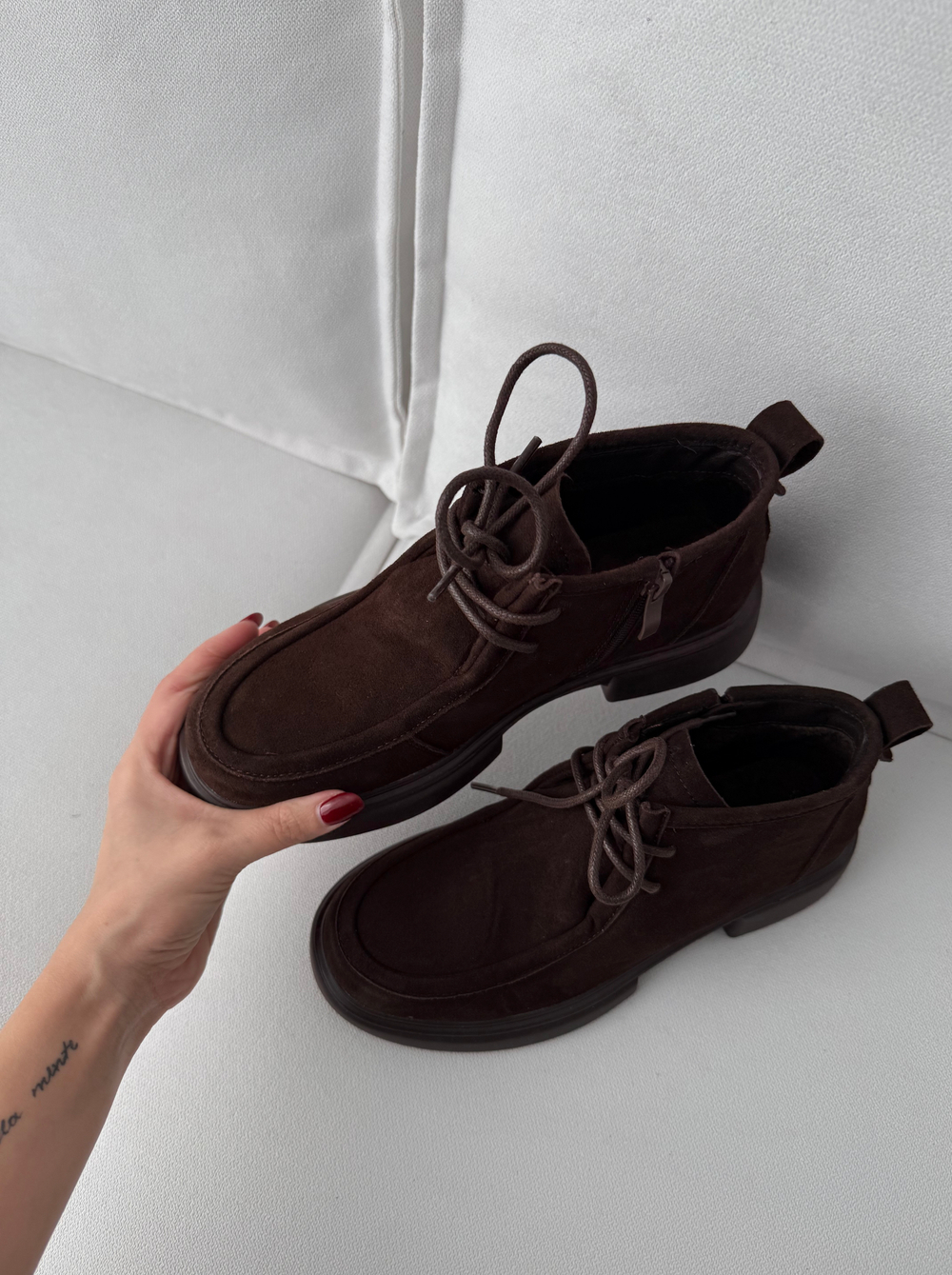 Полуботинки из натуральной замши