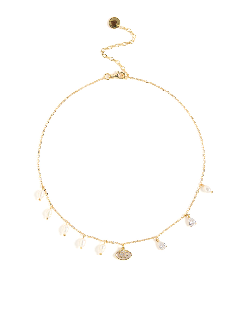 Чокер "Eye shine pearl" Gold