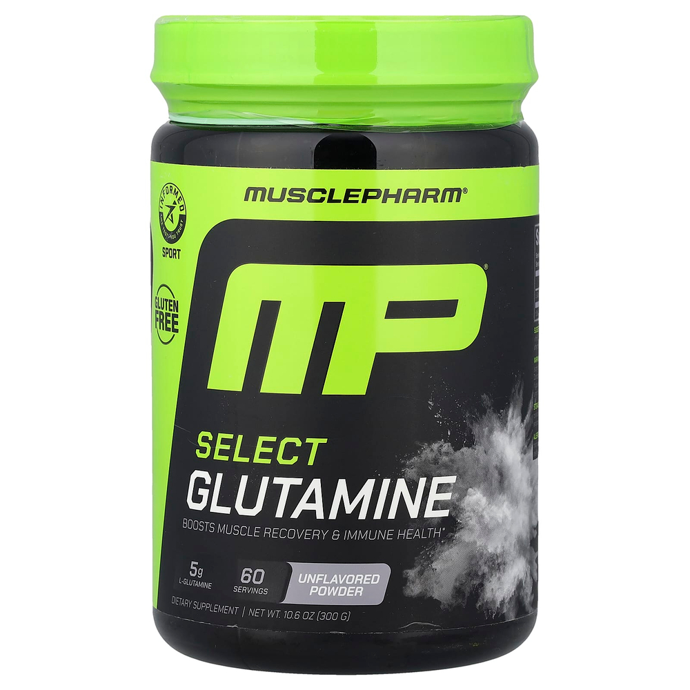 MusclePharm, Select, глутамин в порошке, без вкусовых добавок, 300 г (10,6 унции)