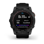 Умные часы Garmin Fenix 7x Solar черный с черным силиконовым ремешком