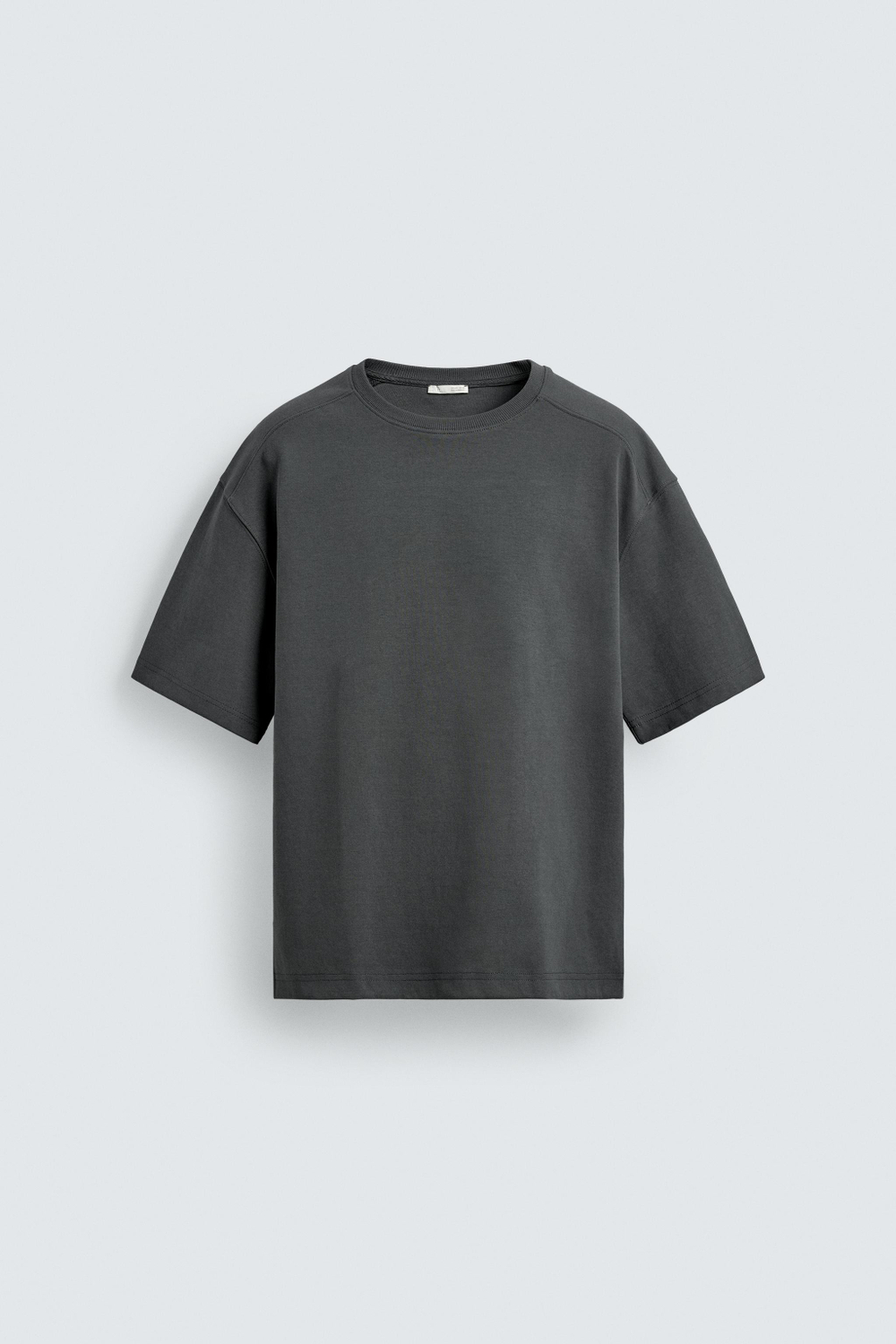 ZARA ТОЛСТОВКА RELAXED FIT ИЗ ИНТЕРЛОКА, СЕРО-СИНИЙ