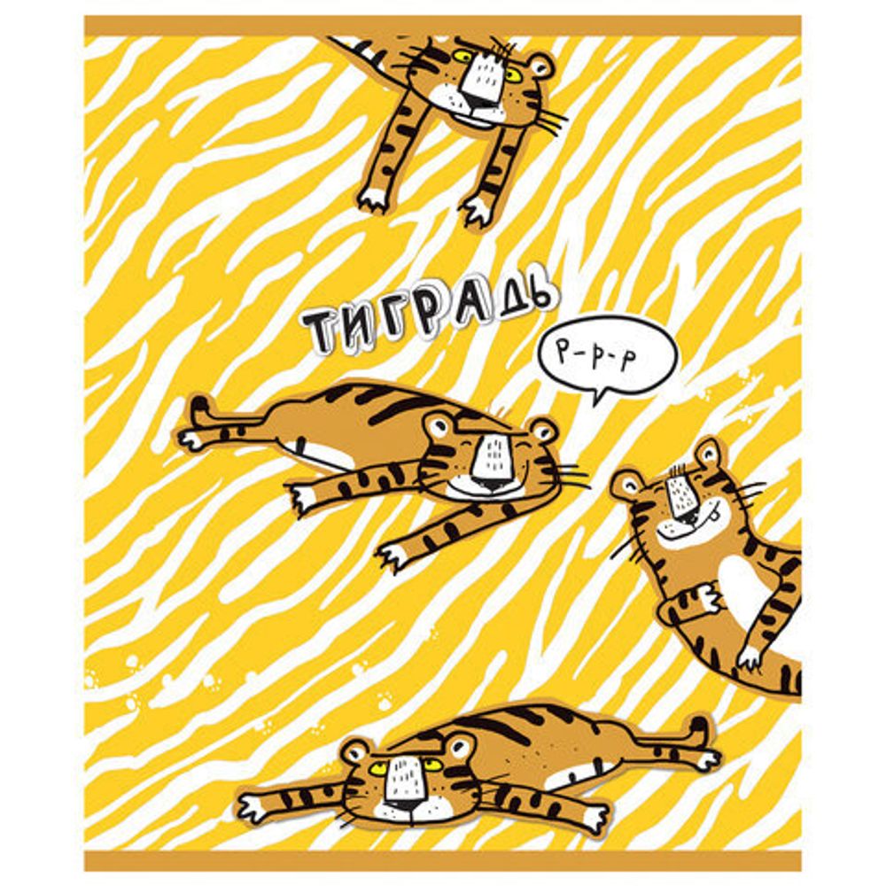 Тетрадь А5 48 л. ПЗБМ, скоба, клетка, фольга, конгрев, TWIN лак, "Тиградь" (5 видов), 029135, 5шт