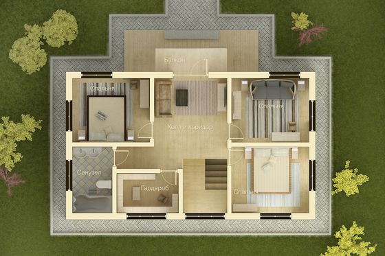 Проект двухэтажного дома &quot;Усадьба&quot; 140 кв.м.