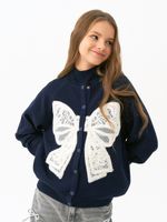 Кардиган для девочки AT1118 синий-белый