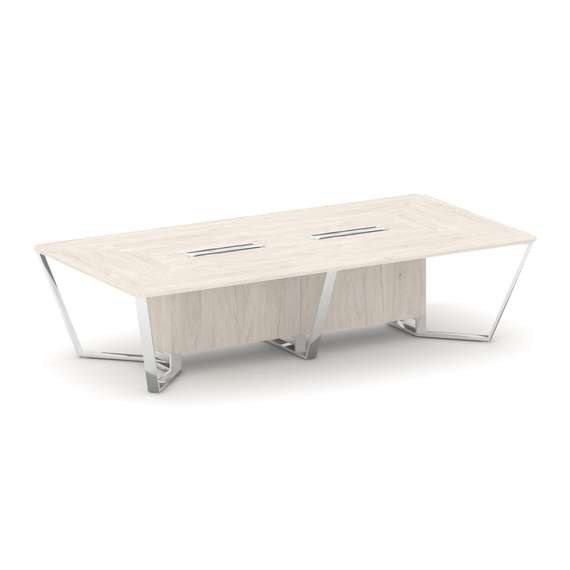 Steel Meet Стол переговорный прямоугольный MDK-PR.B.SP-12 Денвер Светлый/Нержавеющая Сталь/Хром 3200