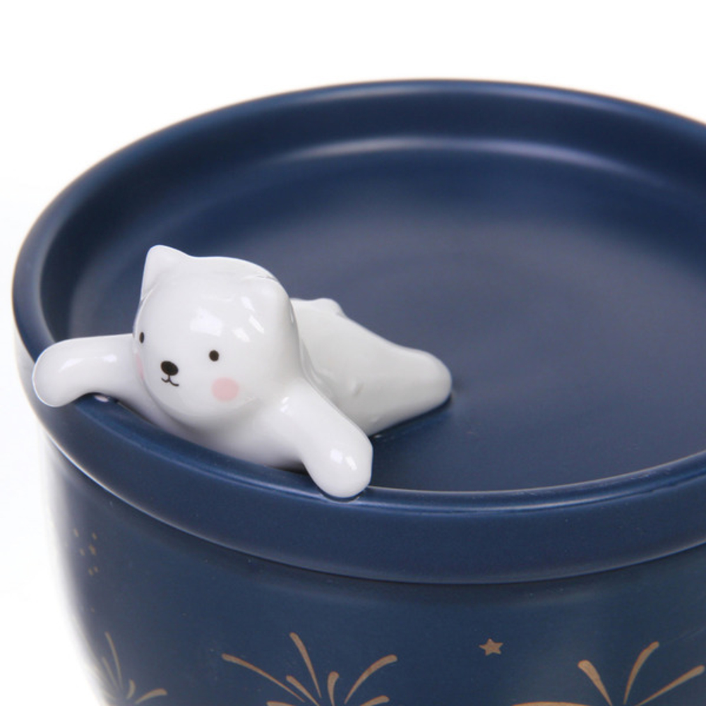 Кружка керамическая 470мл «Новогодний феерверк» с крышкой