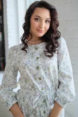 Платье из хлопка с цветами