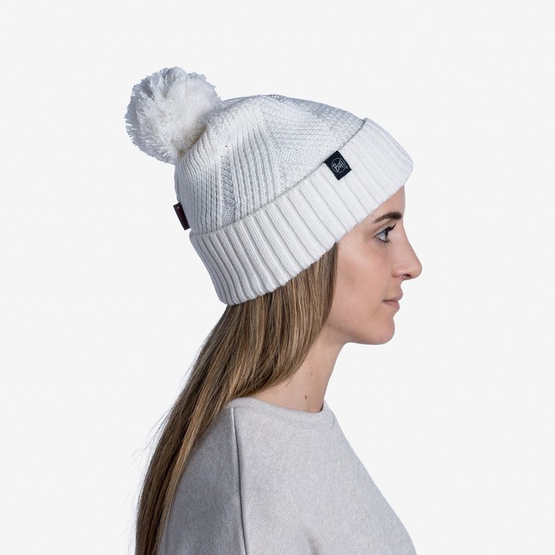 Шапка вязаная с флисом Buff Hat Knitted Polar Raisa White Фото 3