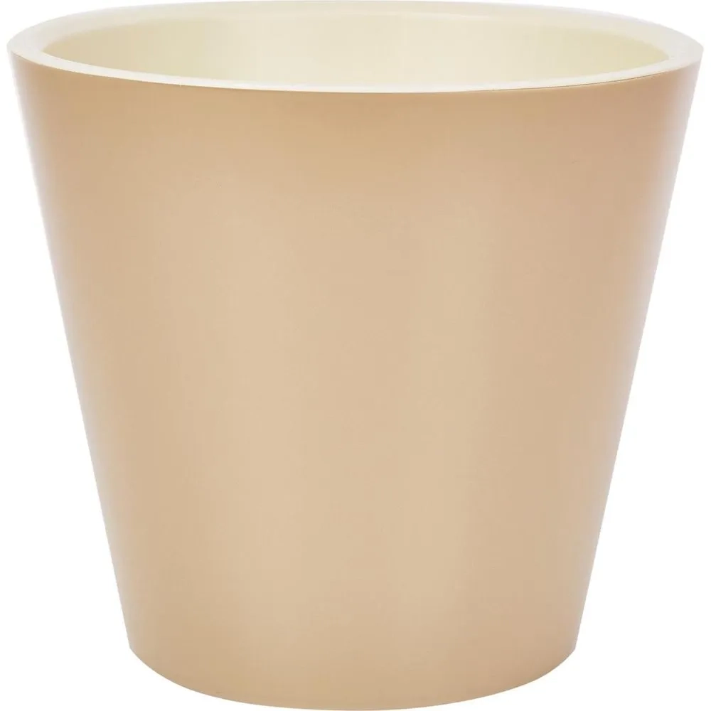 Горшок для цветов InGreen London D280мм, 10,5л c дренажной вставкой, молочный шоколад