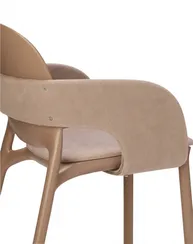 Кресло пластиковое с обивкой Hug, карамельный