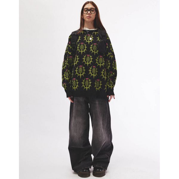 Свитер Репей черный / зеленый - фото 7