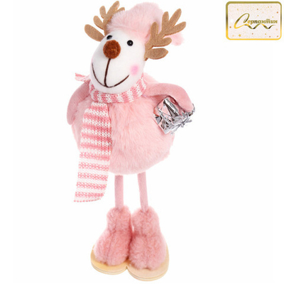 Фигурка «Олененок - Зимнее чудо» 28 см, Розовый